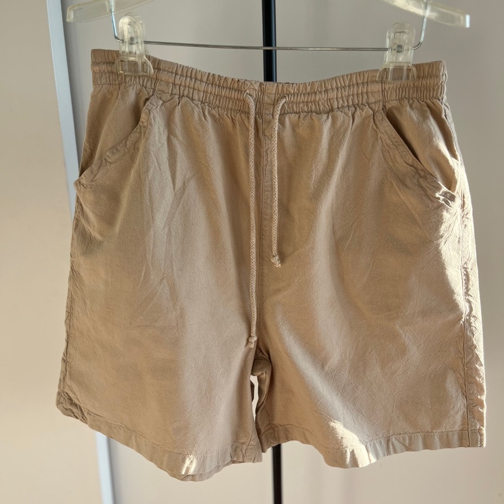 Sag Harbor Flat Front 100% Cotton Beach 🏖️ Shorts Women's Tan Drawstring elastic